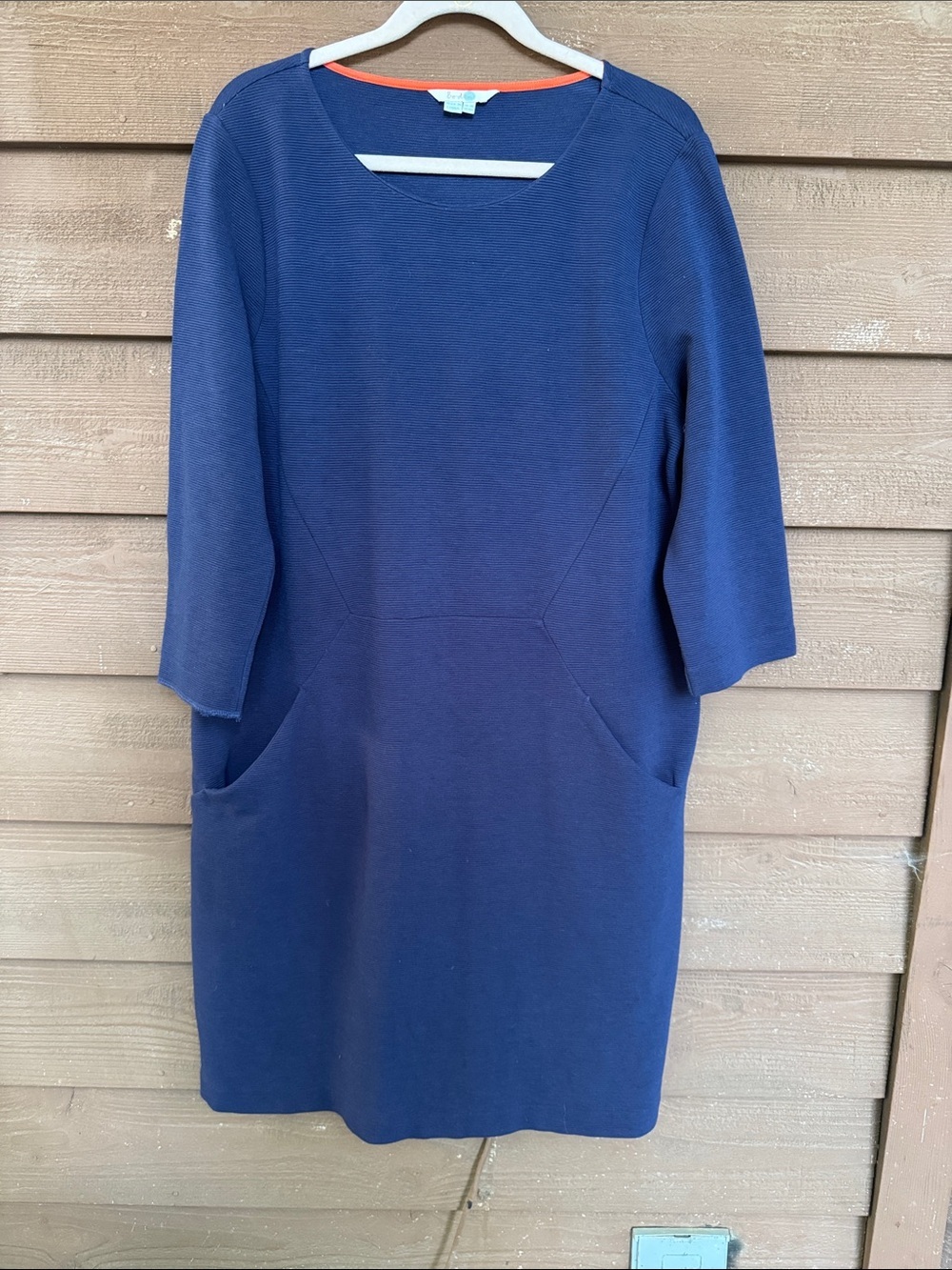 Boden Navy Midi Shift Dress with Pockets size 16L